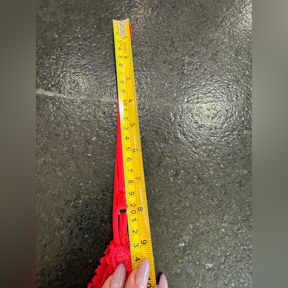 Vintage Shirley Red Floral Lace Floor Length Nightgown - Picture 9 of 15